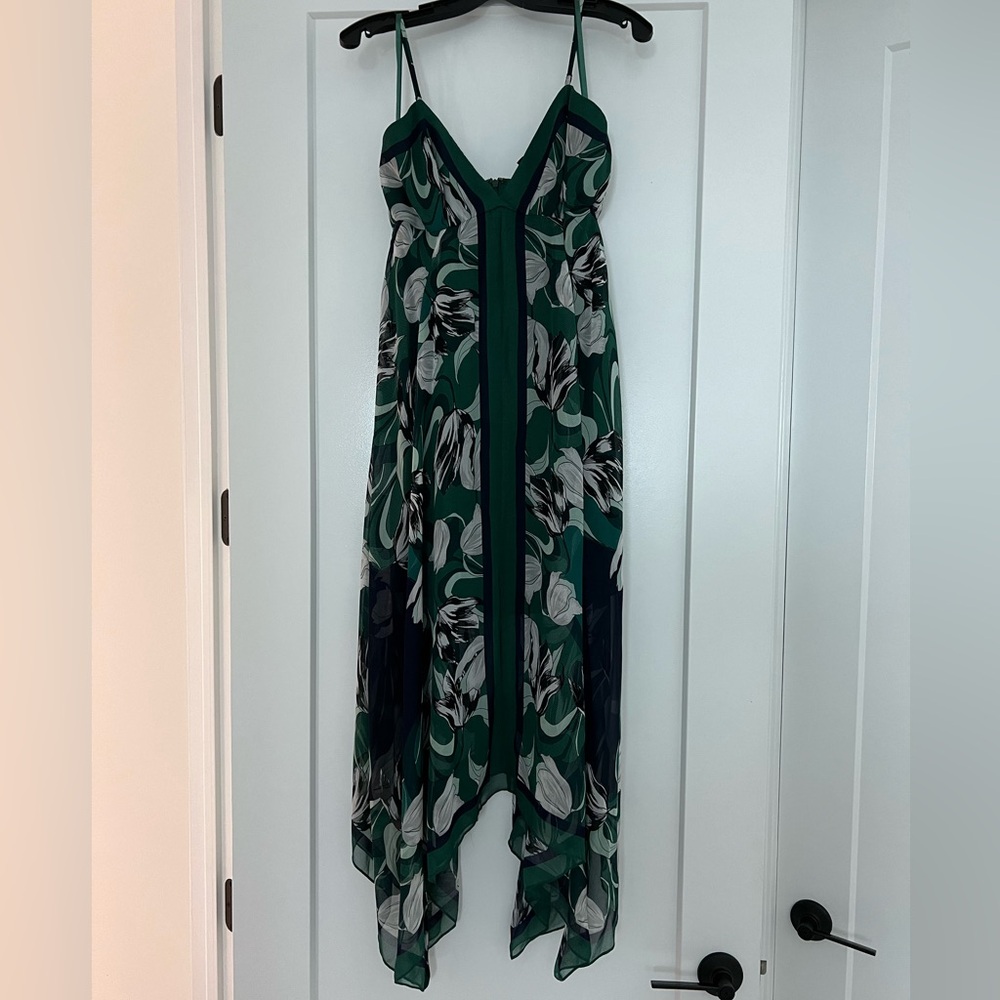 BCBG maxazria green maxi dress. Work twice. Size S